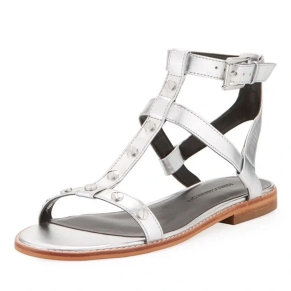 Rebecca Minkoff Sandy Silver Studded Sandals - Picture 1 of 10
